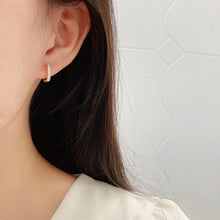 Load image into Gallery viewer, LUOWEND 18K Gold Real Natural Diamond Hoop Earrings for Women