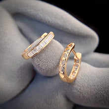 Load image into Gallery viewer, LUOWEND 18K Gold Real Natural Diamond Hoop Earrings for Women
