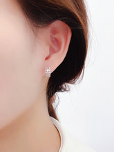 Load image into Gallery viewer, LUOWEND 18K White Gold Real Natural Diamond Hoop Earrings for Women