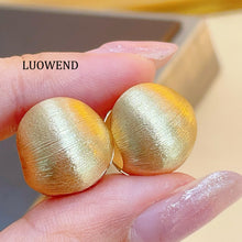 Load image into Gallery viewer, LUOWEND 18K White+Yellow Gold Earrings for Women