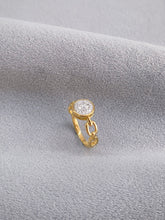 Load image into Gallery viewer, LUOWEND 18K Yellow Gold Natural Diamond Ring for Women