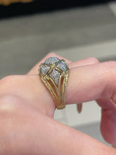 Load image into Gallery viewer, LUOWEND 18K Yellow Gold Natural Diamond Ring for Women