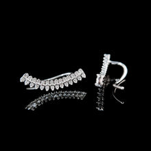 Load image into Gallery viewer, LUOWEND 18K White Gold Real Natural Diamond Hoop Earrings for Women
