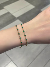 Load image into Gallery viewer, LUOWEND 18K Yellow Gold Natural Emerald Bracelet for Women