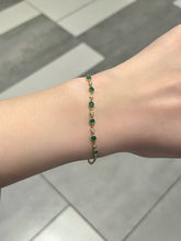 Load image into Gallery viewer, LUOWEND 18K Yellow Gold Natural Emerald Bracelet for Women