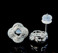 Load image into Gallery viewer, LUOWEND 18K White Gold Real Natural Diamond Stud Earrings for Women