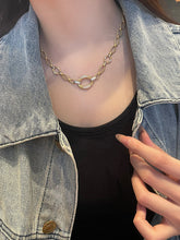 Load image into Gallery viewer, LUOWEND 18K White+Yellow Gold Natural Diamond Necklace for Women