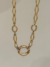 Load image into Gallery viewer, LUOWEND 18K White+Yellow Gold Natural Diamond Necklace for Women
