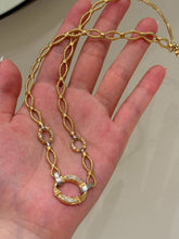 Load image into Gallery viewer, LUOWEND 18K White+Yellow Gold Natural Diamond Necklace for Women