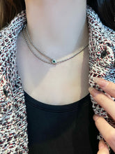 Load image into Gallery viewer, LUOWEND 18K White/Yellow Gold Natural Emerald Necklace for Women