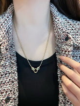 Load image into Gallery viewer, LUOWEND 18K White/Yellow Gold Natural Emerald Necklace for Women