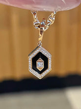 Load image into Gallery viewer, LUOWEND 18K Yellow Gold Natural Diamond Pendant for Women