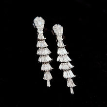 Load image into Gallery viewer, LUOWEND 18K White Gold Real Natural Diamond Drop Earrings for Women