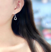 Load image into Gallery viewer, LUOWEND 18K White Gold Real Natural Diamond Drop Earrings for Women