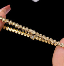 Load image into Gallery viewer, LUOWEND 18K Yellow Gold Real Natural Diamond Bracelet for Women