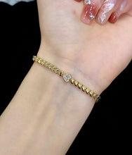 Load image into Gallery viewer, LUOWEND 18K Yellow Gold Real Natural Diamond Bracelet for Women