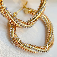 Load image into Gallery viewer, LUOWEND 18K White&Yellow&Rose Gold Hoop Earrings for Women