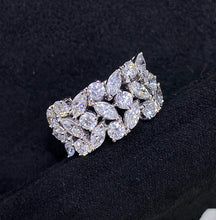 Load image into Gallery viewer, LUOWEND 18K White Gold Real Natural Diamond Ring for Women