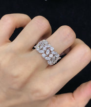 Load image into Gallery viewer, LUOWEND 18K White Gold Real Natural Diamond Ring for Women