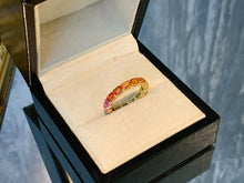 Load image into Gallery viewer, LUOWEND 18K Yellow Gold Natural Color Sapphire Ring for Women