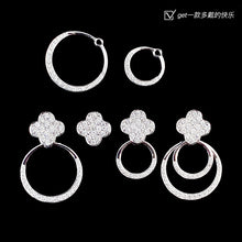 Load image into Gallery viewer, LUOWEND 18K White or Yellow Gold Real Natural Stud Earrings for Women