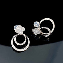 Load image into Gallery viewer, LUOWEND 18K White or Yellow Gold Real Natural Stud Earrings for Women