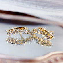 Load image into Gallery viewer, LUOWEND 18K White or Yellow Gold Real Natural Diamond Stud Earrings for Women