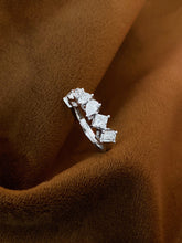 Load image into Gallery viewer, LUOWEND 18K White Gold Natural Diamond Ring for Women