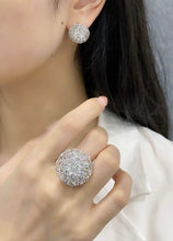 Load image into Gallery viewer, LUOWEND 18K White Gold Real Natural Diamond Ring for Women
