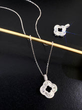 Load image into Gallery viewer, LUOWEND 18K White Gold Real Natural Diamond Pendant Necklace for Women