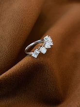 Load image into Gallery viewer, LUOWEND 18K White Gold Natural Diamond Ring for Women