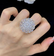 Load image into Gallery viewer, LUOWEND 18K White Gold Real Natural Diamond Ring for Women