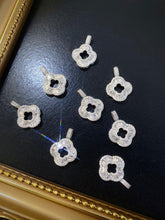 Load image into Gallery viewer, LUOWEND 18K White Gold Real Natural Diamond Pendant Necklace for Women