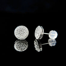 Load image into Gallery viewer, LUOWEND 18K White Gold Real Natural Diamond Stud Earrings for Women