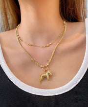 Load image into Gallery viewer, LUOWEND 18K Yellow Gold Real Natural Diamond Necklace for Women