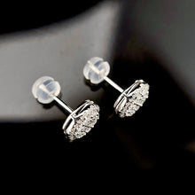 Load image into Gallery viewer, LUOWEND 18K White Gold Real Natural Diamond Stud Earrings for Women