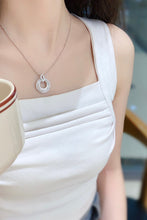 Load image into Gallery viewer, LUOWEND 18K White Gold Necklace Real Natural Diamond Pendant Necklace for Women