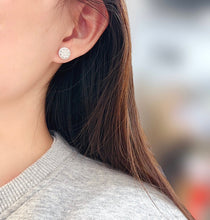 Load image into Gallery viewer, LUOWEND 18K White Gold Real Natural Diamond Stud Earrings for Women