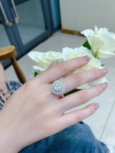 Load image into Gallery viewer, LUOWEND 18K White Gold Natural Diamond Ring for Women
