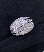 Load image into Gallery viewer, LUOWEND 18K White Gold Real Natural Diamond Ring for Women