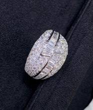 Load image into Gallery viewer, LUOWEND 18K White Gold Real Natural Diamond Ring for Women