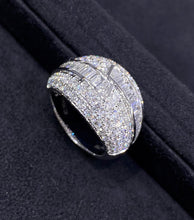 Load image into Gallery viewer, LUOWEND 18K White Gold Real Natural Diamond Ring for Women