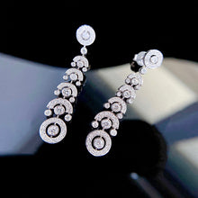 Load image into Gallery viewer, LUOWEND 18K White Gold Real Natural Diamond Drop Earrings for Women