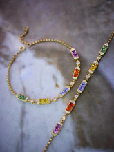 Load image into Gallery viewer, LUOWEND 18K Yellow Gold Natural Color Sapphire Bracelet for Women