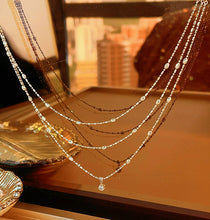 Load image into Gallery viewer, LUOWEND 18K Yellow Gold Natural Diamond Necklace for Women