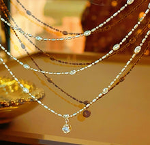 Load image into Gallery viewer, LUOWEND 18K Yellow Gold Natural Diamond Necklace for Women