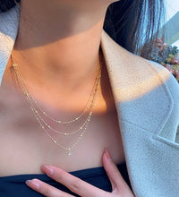 Load image into Gallery viewer, LUOWEND 18K Yellow Gold Natural Diamond Necklace for Women