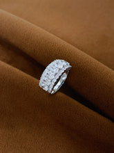 Load image into Gallery viewer, LUOWEND 18K White Gold Natural Diamond Ring for Women