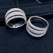 Load image into Gallery viewer, LUOWEND 18K White Gold Real Natural Diamond Ring for Women