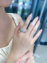 Load image into Gallery viewer, LUOWEND 18K White Gold Natural Diamond Ring for Women